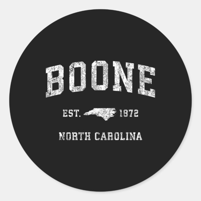 Boone North Carolina Nc Athletic Sports Runder Aufkleber (Vorderseite)