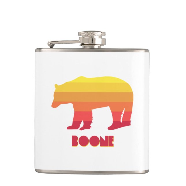 Boone North Carolina Rainbow Bear Flachmann (Vorderseite)
