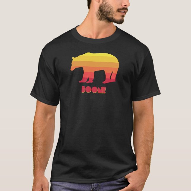 Boone North Carolina Rainbow Bear T-Shirt (Vorderseite)