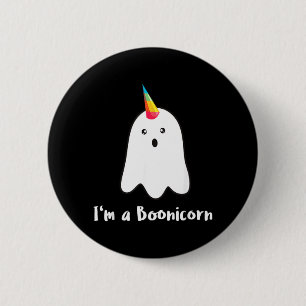 BOOnicorn Boo Geister Einhorn Halloween Lustig Button