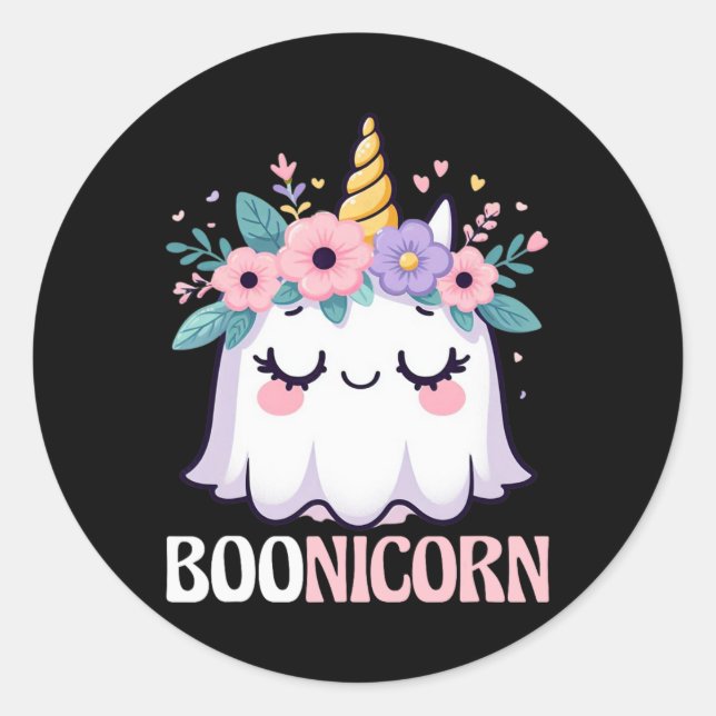 Boonicorn Unicorn Runder Aufkleber (Vorderseite)