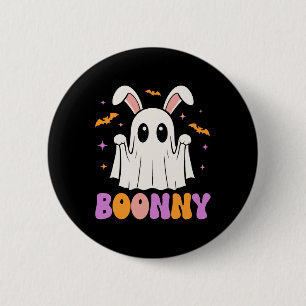 Boonny Niedlich Bunny Ghost Halloween Männer Fraue Button