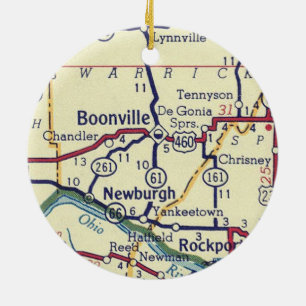 Boonville in Vintager Karte Keramik Ornament