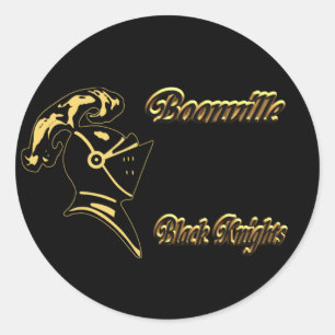 Boonville schwarzes Knight-Sticker-1 Runder Aufkleber