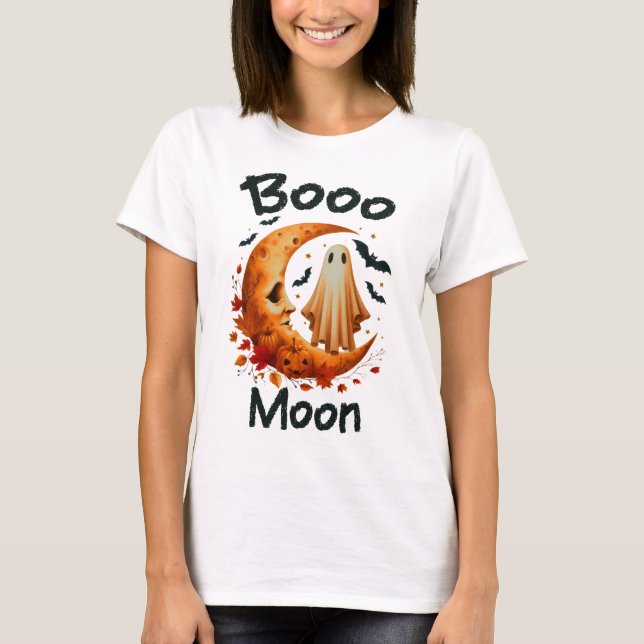 Booo Moon Halloween T-Shirt (Vorderseite)