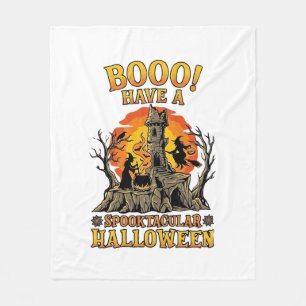 Booo Spooktakuläres Halloween Hexen Kessel Schloss Fleecedecke