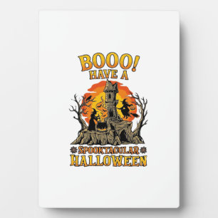 Booo Spooktakuläres Halloween Hexen Kessel Schloss Fotoplatte