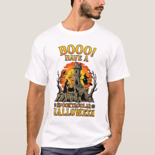 Booo Spooktakuläres Halloween Hexen Kessel Schloss T-Shirt