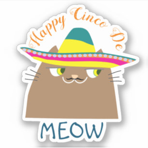 Booo The Cat Happy Cinco de Mayo , Niedlich mexika Aufkleber