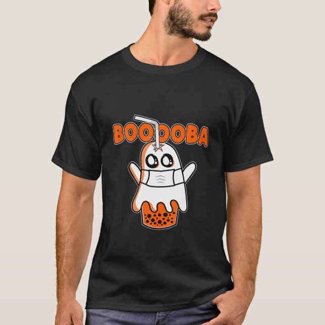 Boooba Kawaii Boba Tea Drink Verstecken im Hallo T-Shirt (Vorderseite)