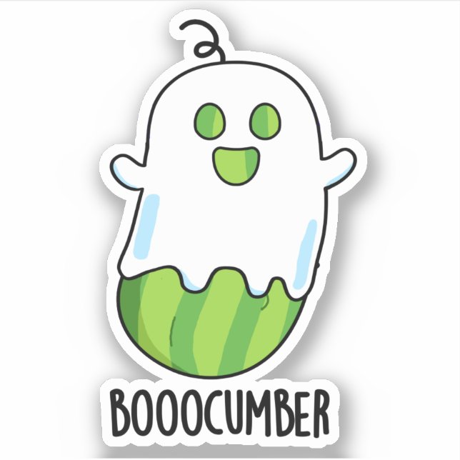Booocumber Funny Ghost Cucumber Pub Aufkleber (Vorderseite)