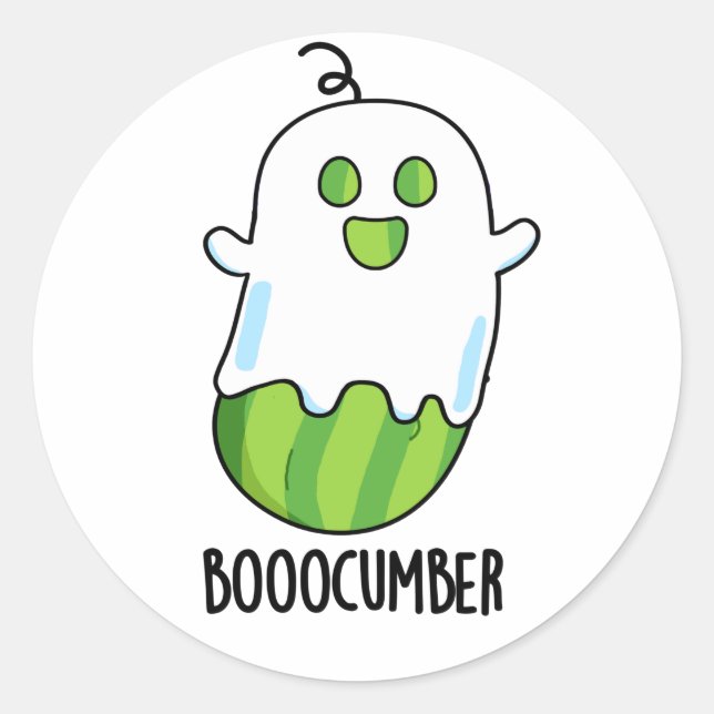 Booocumber Funny Ghost Cucumber Pub Runder Aufkleber (Vorderseite)