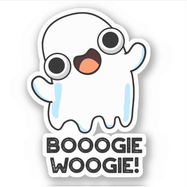 Booogie Woogie Funny Music Ghost Pub Aufkleber (Vorderseite)