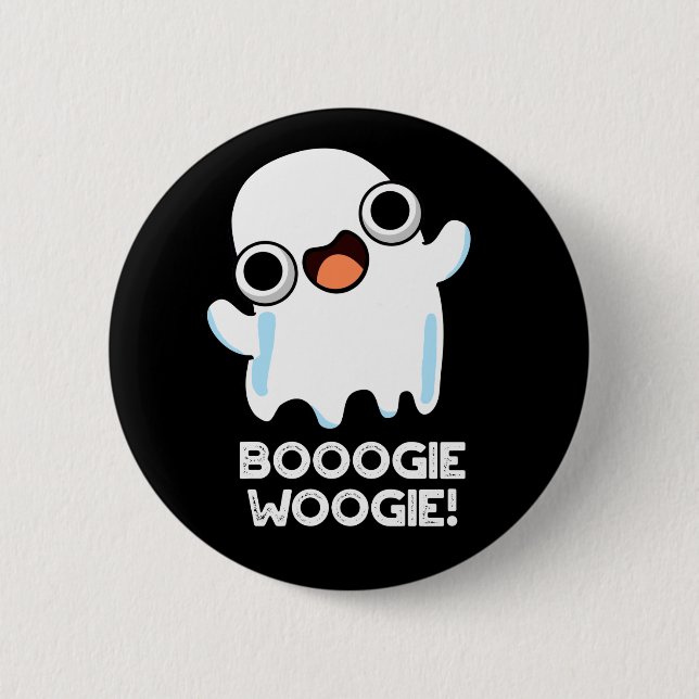 Booogie Woogie Funny Music Ghost Pun Dark BG Button (Vorderseite)