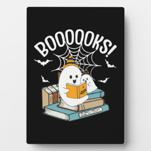 Boooks Ghost Read Books Halloween Funny Reading Fotoplatte