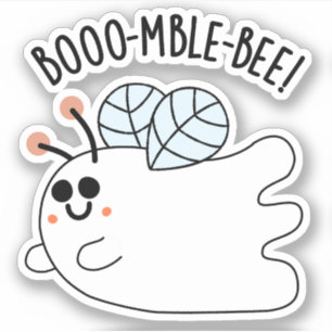 Booomble Bee Funny Ghost Bee Pun Aufkleber
