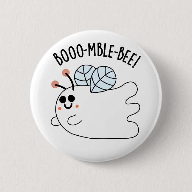 Booomble Bee Funny Ghost Bee Pun Button (Vorderseite)