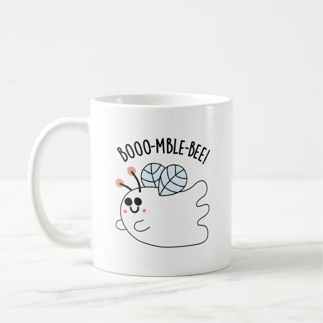 Booomble Bee Funny Ghost Bee Pun Kaffeetasse (Links)