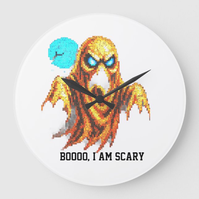 Boooo Ich bin Beängstigend Große Wanduhr (Vorderseite)