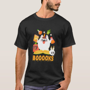 Booooks Geister Halloween Buch Bibliothek Lesen T-Shirt