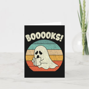 Booooks Geister Halloween Vintage Lehrer Buch Bibl Karte