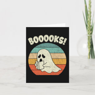 Booooks Geister Halloween Vintage Lehrer Buch Bibl Karte