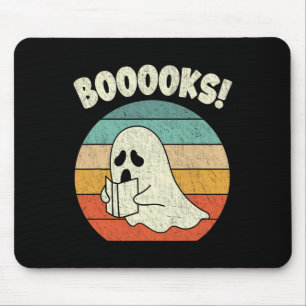 Booooks Geister Halloween Vintage Lehrer Buch Bibl Mousepad