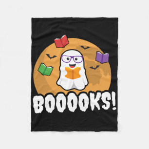 Booooks Ghost Boo Lesen Bücher Bibliothek Geschenk Fleecedecke