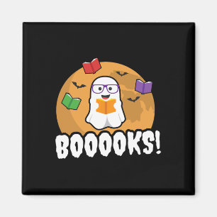 Booooks Ghost Boo Lesen Bücher Bibliothek Geschenk Magnet