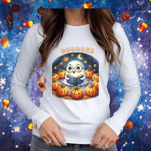 BOOOOKS Ghost Pumpkin Halloween T-Shirt (Von Creator hochgeladen)
