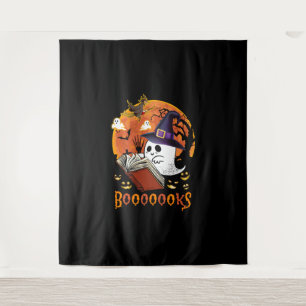 Boooooks Books Reading Books Halloween Wandteppich