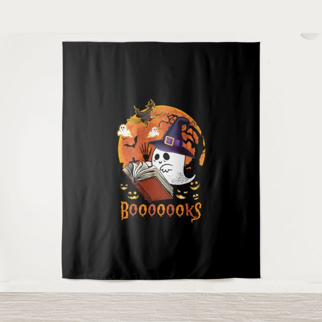 Boooooks Books Reading Books Halloween Wandteppich (Vorderseite)
