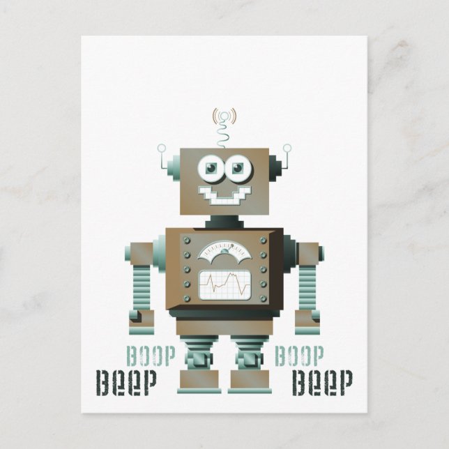 Boop Beep Toy Robot Postcard (lt) Postkarte (Vorderseite)