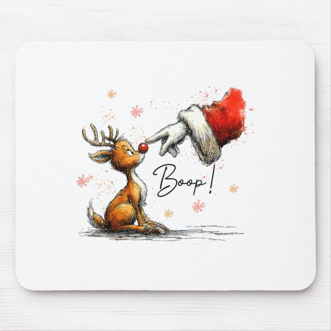 Boop Funny Santa Farmer Reindeer Cute Christmas Ho Mousepad (Vorne)
