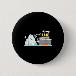 Boop Funny Titanic und Iceberg Puck Joke Meme Boys Button
