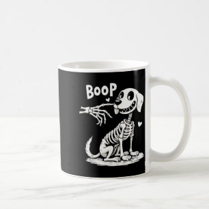 Boop-Hand-Skelett und Hund Lustiger Halloween-Hund Kaffeetasse