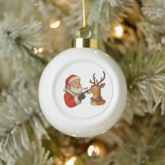 Boop Santa Rentier Nase Weihnachten Booping Xmas Keramik Kugel-Ornament