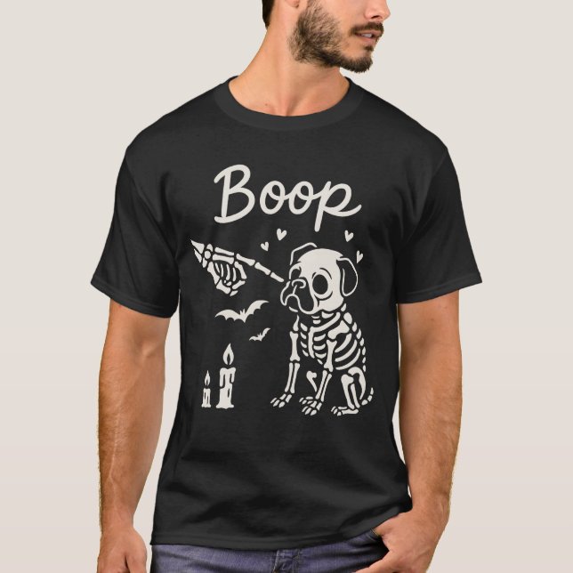 Boop Skeleton Dog & Hand T-Shirt (Vorderseite)