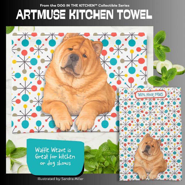 BOOP smooth chow  - ArtMuse Kitchen Towels  Geschirrtuch (Von Creator hochgeladen)
