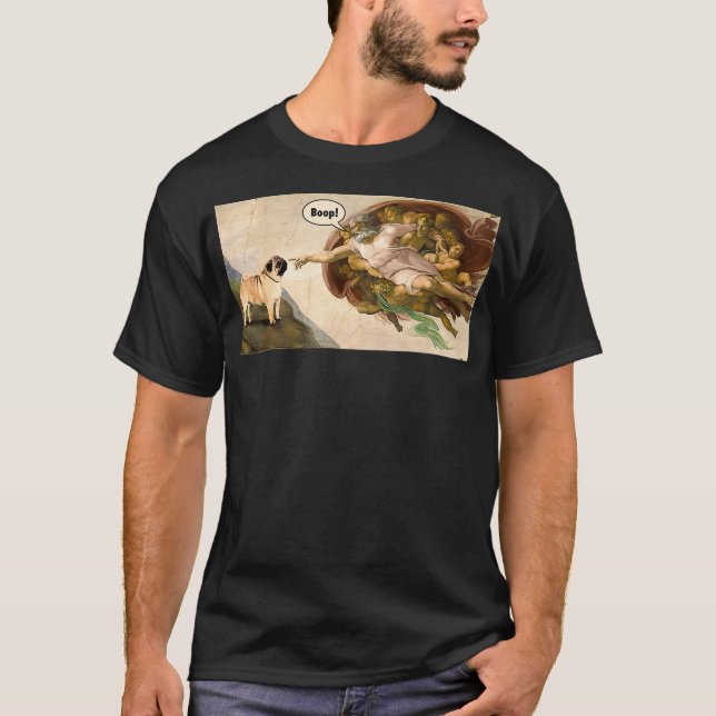 Boop The Snoot eines Niedlichen Mops Funny Dog Mem T-Shirt (Vorderseite)