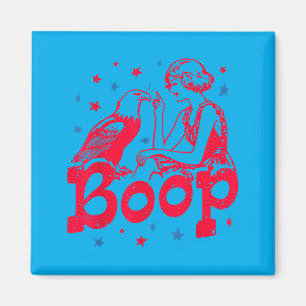 Boop Vintage Mädchen und Adler Lustig Patriotisch Magnet