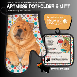 BOOPS RUB smooth chow Oven Mitt and Pot Holders Ofenhandschuh & Topflappen-Set