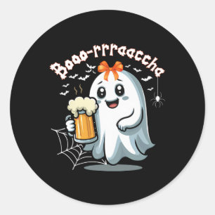 Boorachas Funny Halloween Ghost Drinks Margarita Runder Aufkleber