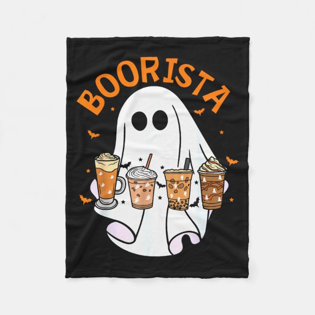 Boorista Barista Ghost Coffee Halloween Soky Seaso Fleecedecke (Vorderseite)