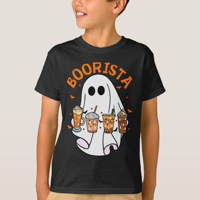 Boorista Barista Ghost Coffee Halloween Soky Seaso T-Shirt (Vorderseite)