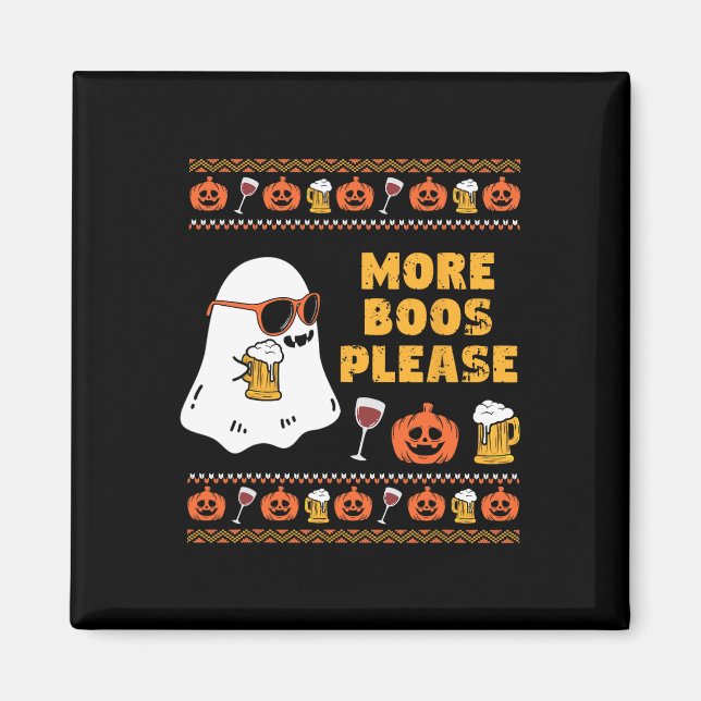 Boos Bitte Vintag Retro Ghost Halloween-Kostüm Magnet (Vorne)