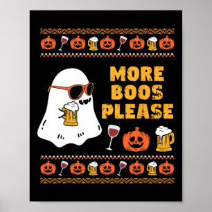 Boos Bitte Vintag Retro Ghost Halloween-Kostüm Poster