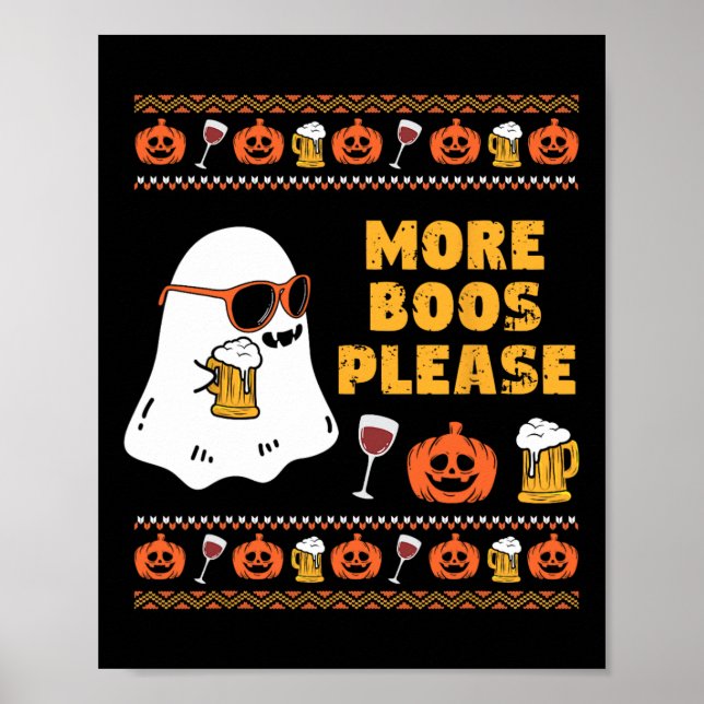 Boos Bitte Vintag Retro Ghost Halloween-Kostüm Poster (Vorne)