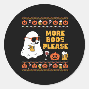 Boos Bitte Vintag Retro Ghost Halloween-Kostüm Runder Aufkleber