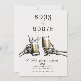 Boos + Booze Adult Halloween Einladung